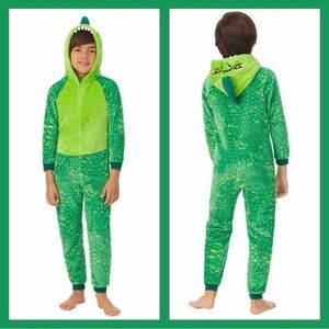 Kids Green Dinosaur Pajama Set S (7/8)